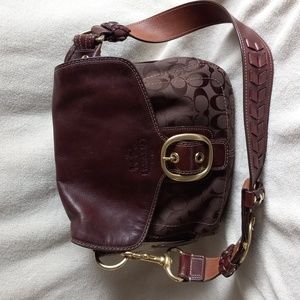 Coach Bleeker Handbag Brown Monogram